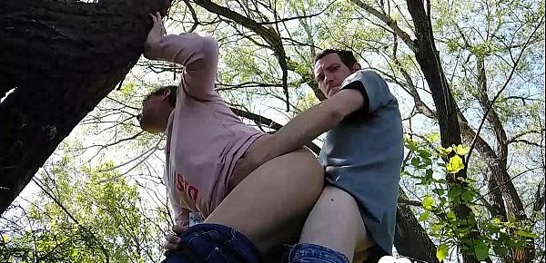  Shagging a horny MILF in the woods